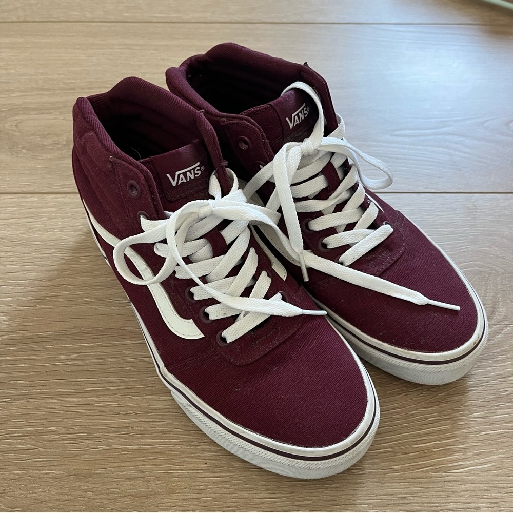 Vans Women's Maroon High-Top Sneakers Size 7.5 Sk8-Hi Shoe